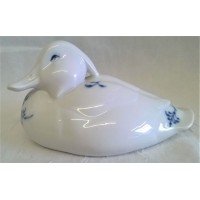 ROYAL COPENHAGEN MUSSELMALET BLUE & WHITE HALF LACE TUFTED DUCK FIGURE - SPECIAL OFFER WAS £124.99